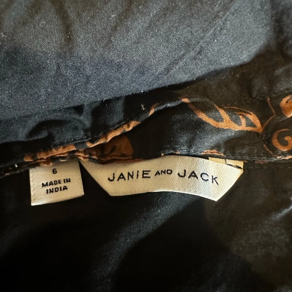 Janie‎ And Jack Girls Floral Romper Black Brown Lined Ruffles Sz 6